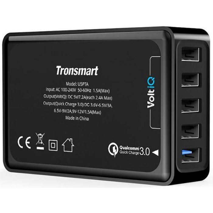 Зарядное устройство Tronsmart U5PTA Quick Charge 3.0 Rapid Desktop Charger Black (210781) изображение 2