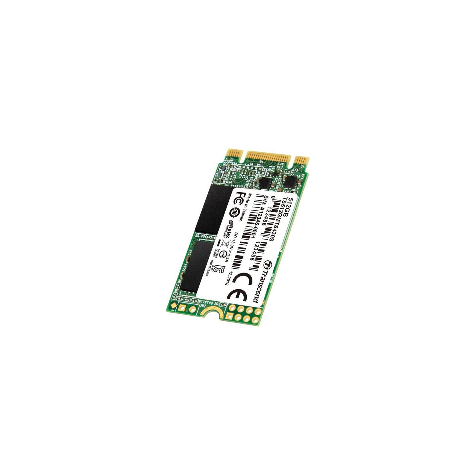 Накопичувач SSD M.2 2242 128GB Transcend (TS128GMTS430S) зображення 2