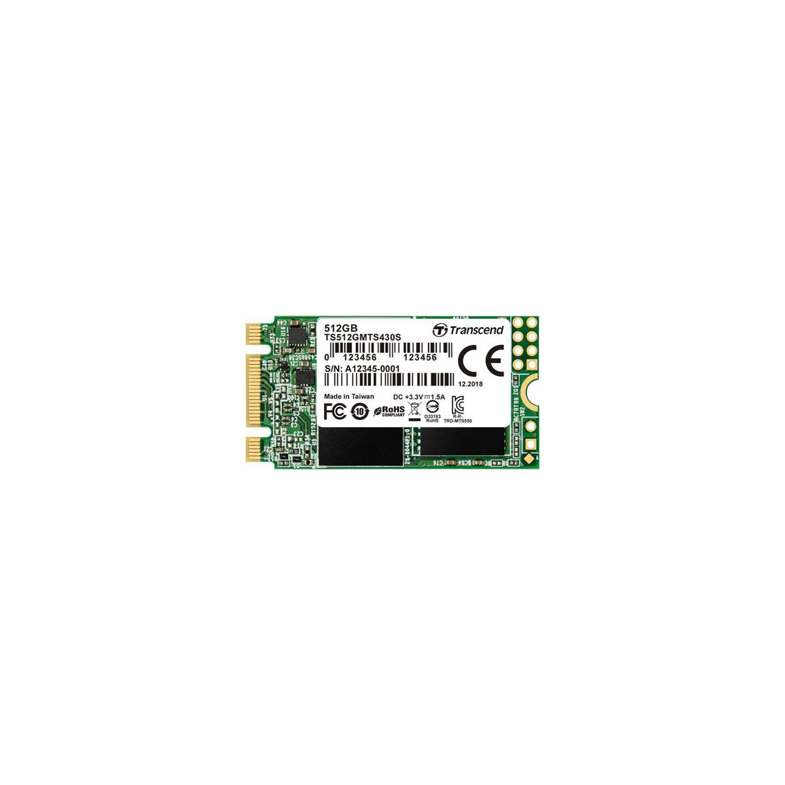 Накопитель SSD M.2 2242 128GB Transcend (TS128GMTS430S)