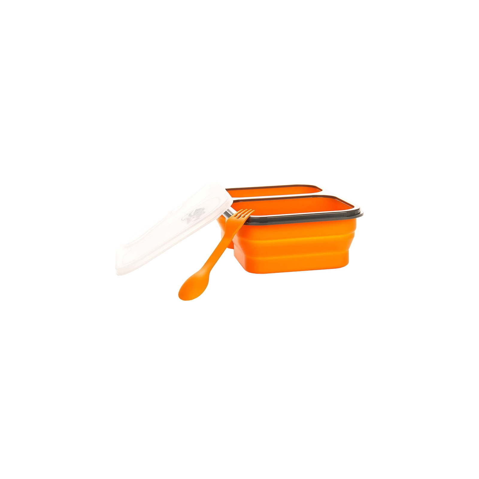 Набор туристической посуды Tramp 2 отсека силиконовый 900ml с ловилкой orange (TRC-090-orange) изображение 3