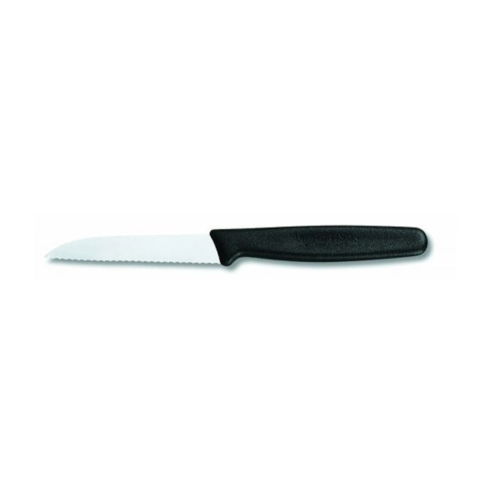Кухонный нож Victorinox Standart 8 см, с волнистым лезвием, черный (5.0433)