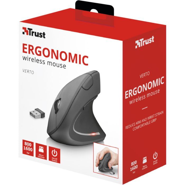 Мышка Trust Verto Wireless Ergonomic Black (22879) изображение 6