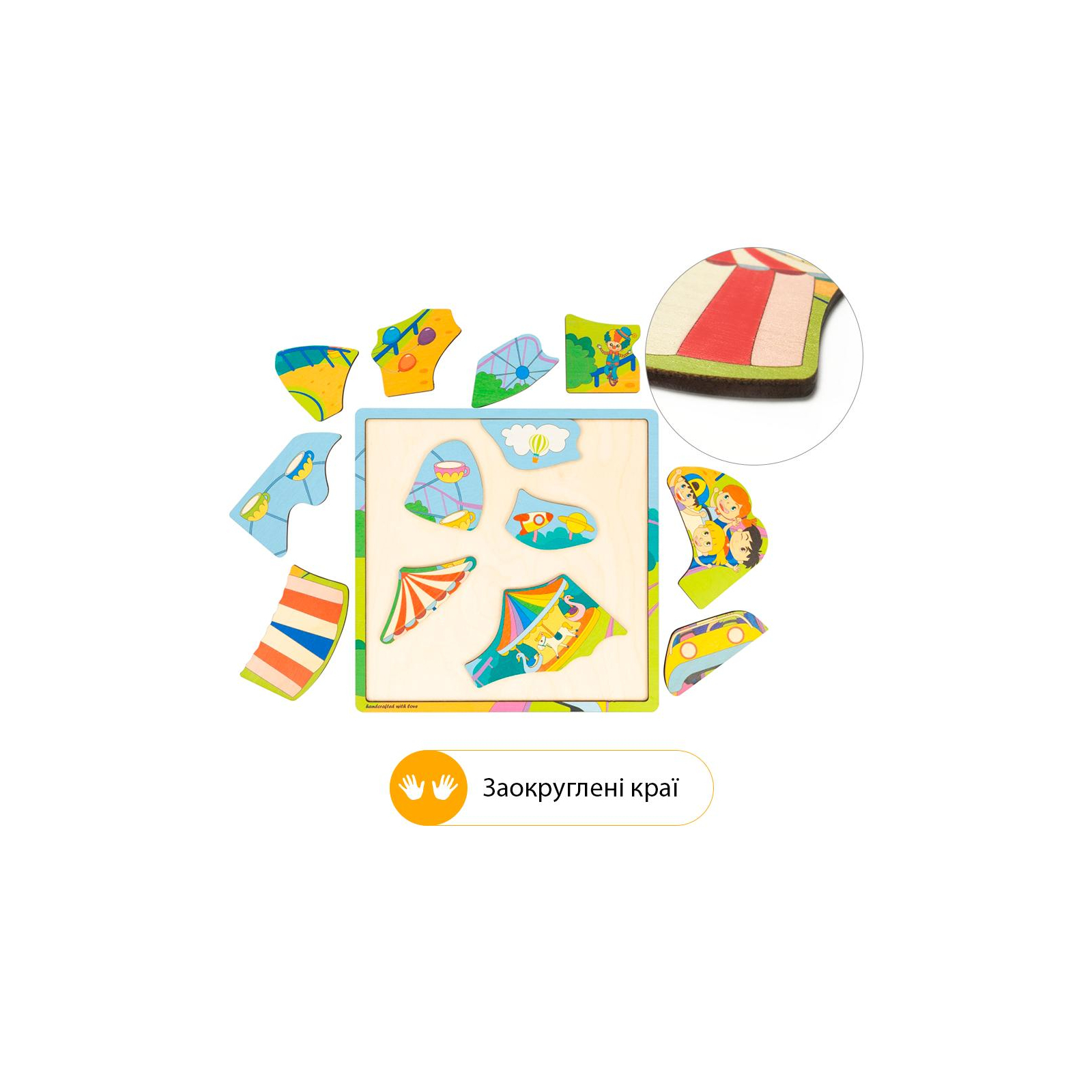 Развивающая игрушка Quokka Пазл-мозаика Парк развлечений (QUOKA018PM) изображение 3