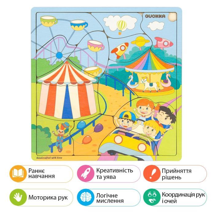 Развивающая игрушка Quokka Пазл-мозаика Парк развлечений (QUOKA018PM) изображение 6