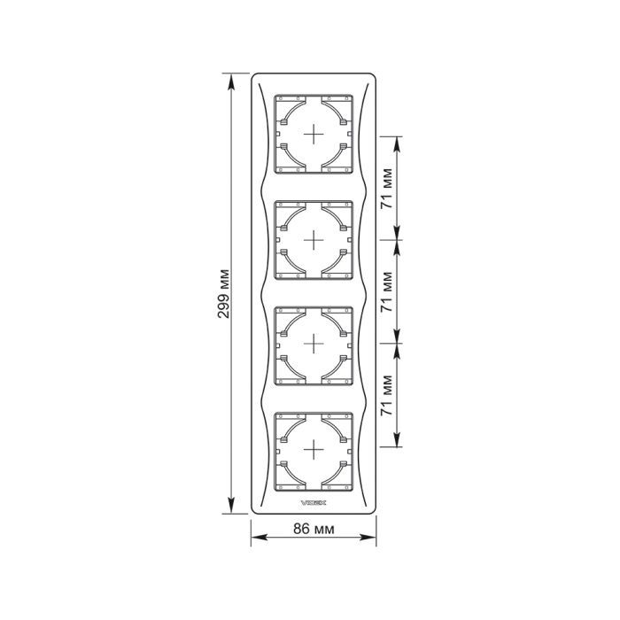 Рамка Videx BINERA біла 4 поста (VF-BNFR4V-W) зображення 2