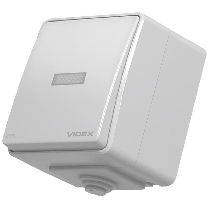 Выключатель Videx BINERA IP65 наружный 1кл с подсветкой