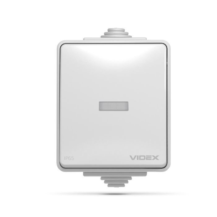 Выключатель Videx BINERA IP65 наружный 1кл с подсветкой изображение 2