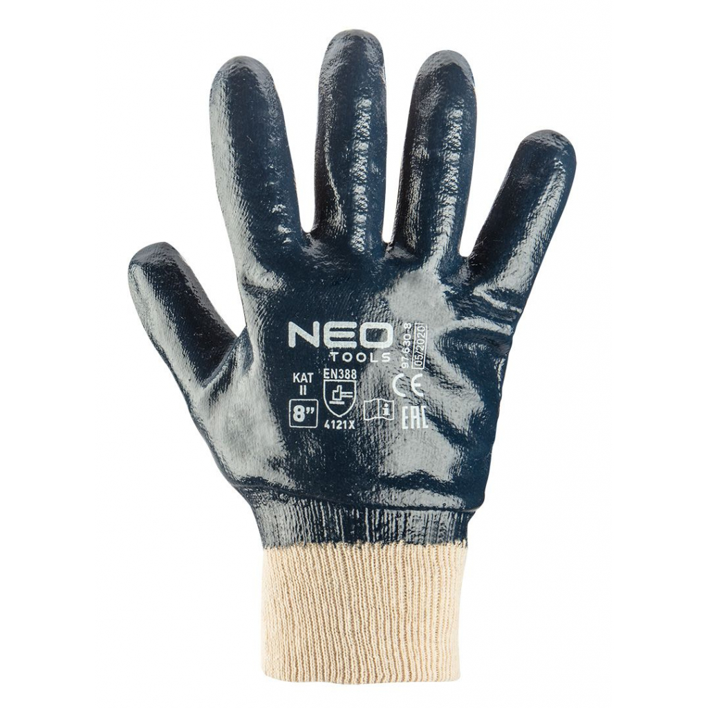 Захисні рукавиці Neo Tools робочі, бавовна з повним нітриловим покриттям, р. 9 (97-630-9) зображення 2