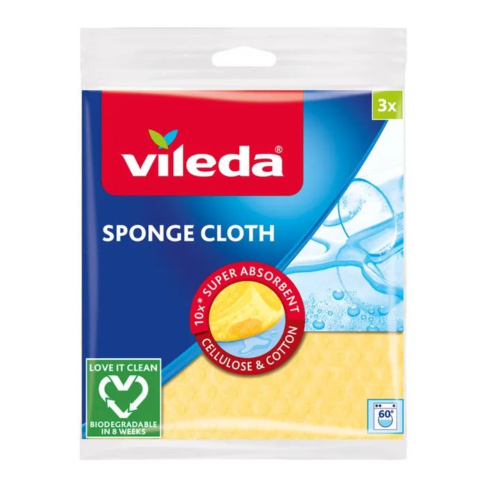 Салфетки для уборки Vileda Влаговпитывающие 3+1 шт. (4023103127845)