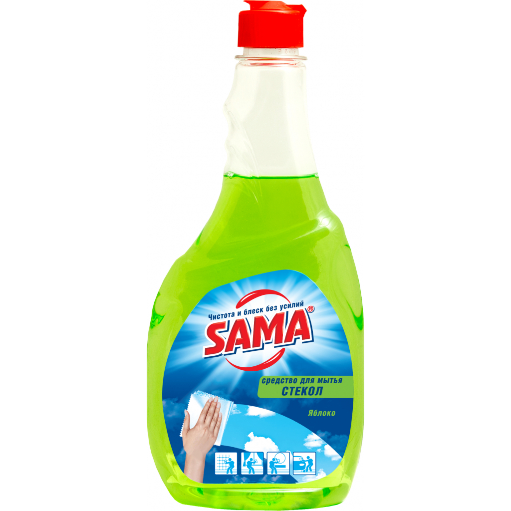 Средство для мытья стекла Sama Яблоко сменный блок 500 мл (4820020261009)