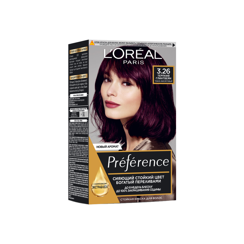 Фарба для волосся L'Oreal Paris Preference 3.26 - Темно-фіолетовий (3600523421930)