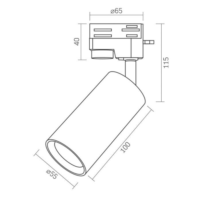 Світильник Videx під лампу GU10 SPF06C трековий чорний (VL-SPF06C-B) зображення 2