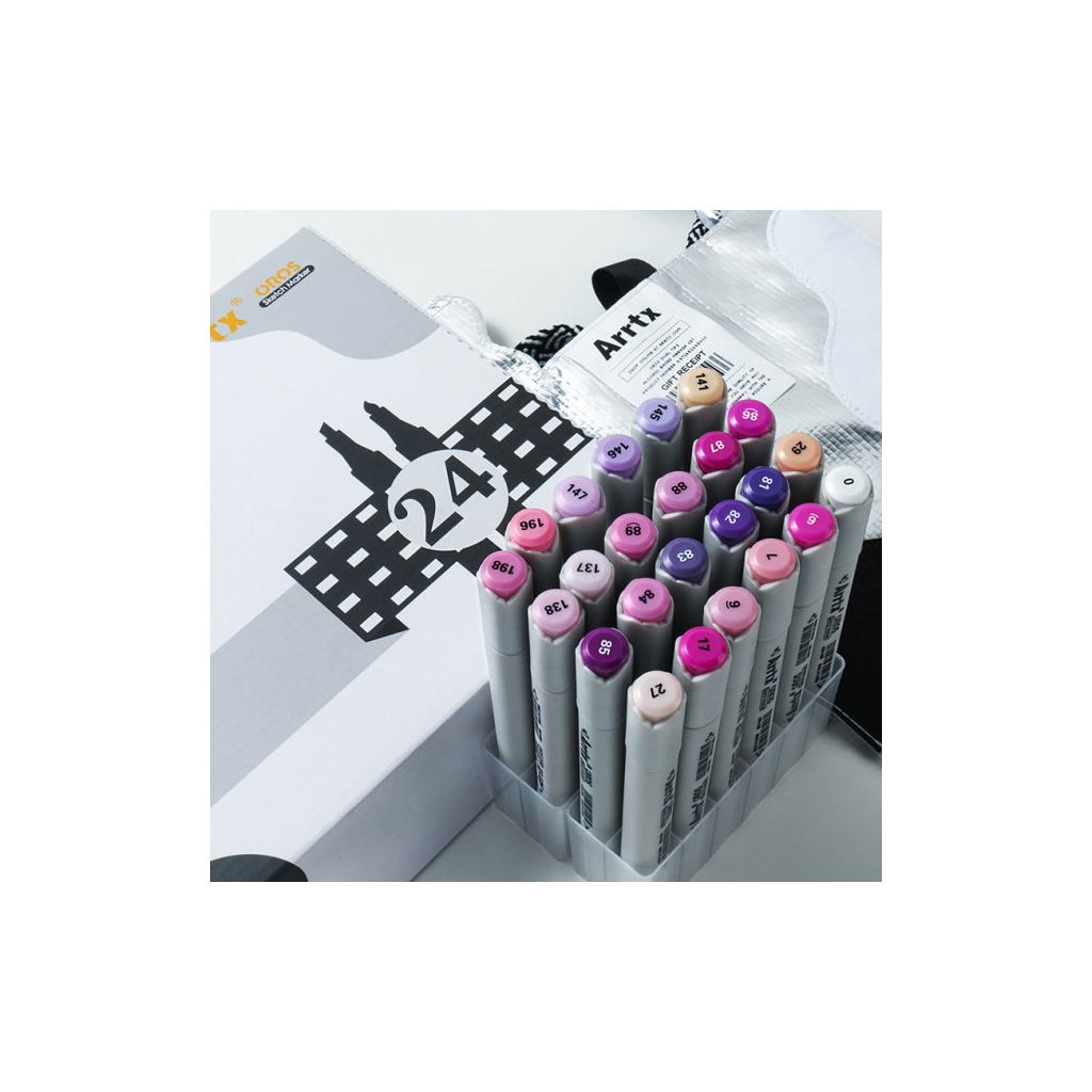 Художественный маркер Arrtx Спиртовые Oros ASM-03PL 24 цвета, фиолетовые оттенки (LC302505) изображение 7