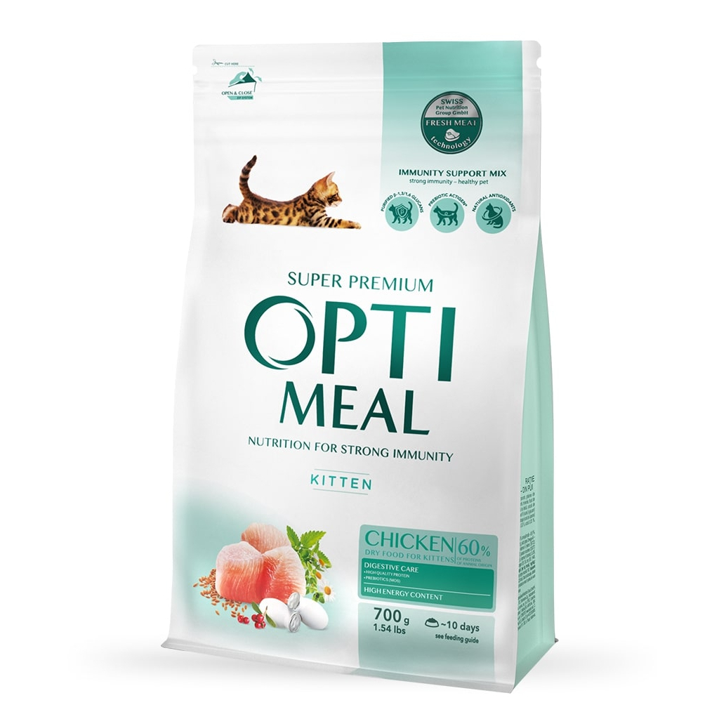 Сухой корм для кошек Optimeal для котят со вкусом курицы 1.5 кг (4820215369664)
