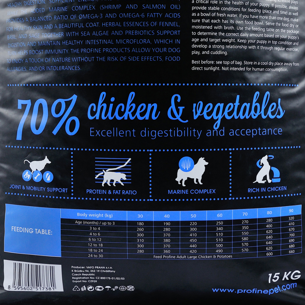 Сухой корм для собак Profine Junior Large Chicken с курицей и картофелем 3 кг (8595602517398) изображение 3
