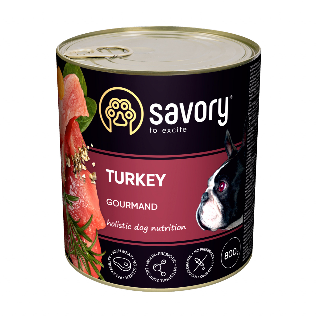 Консервы для собак Savory Dog Gourmand индейка 400 г (4820232630518)