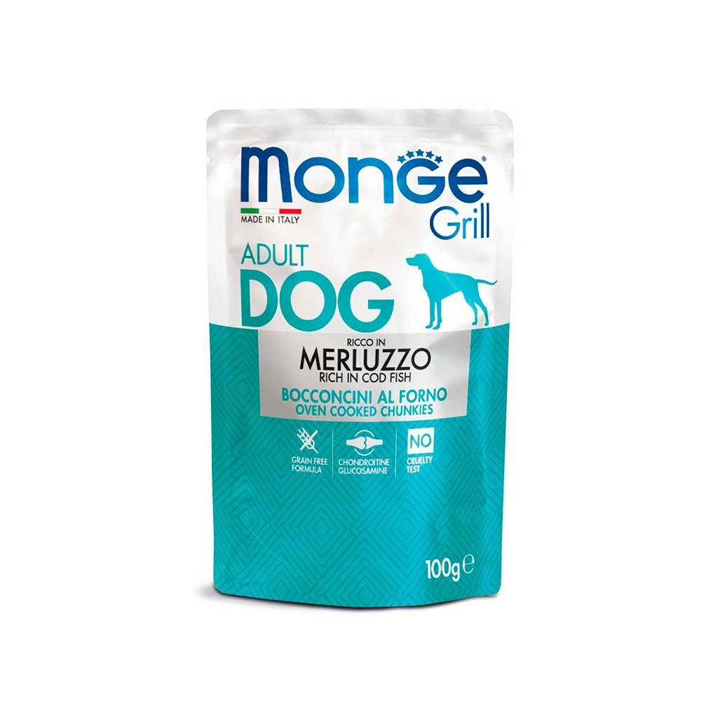 Влажный корм для собак Monge Dog Grill с треской 100 г (8009470013130)