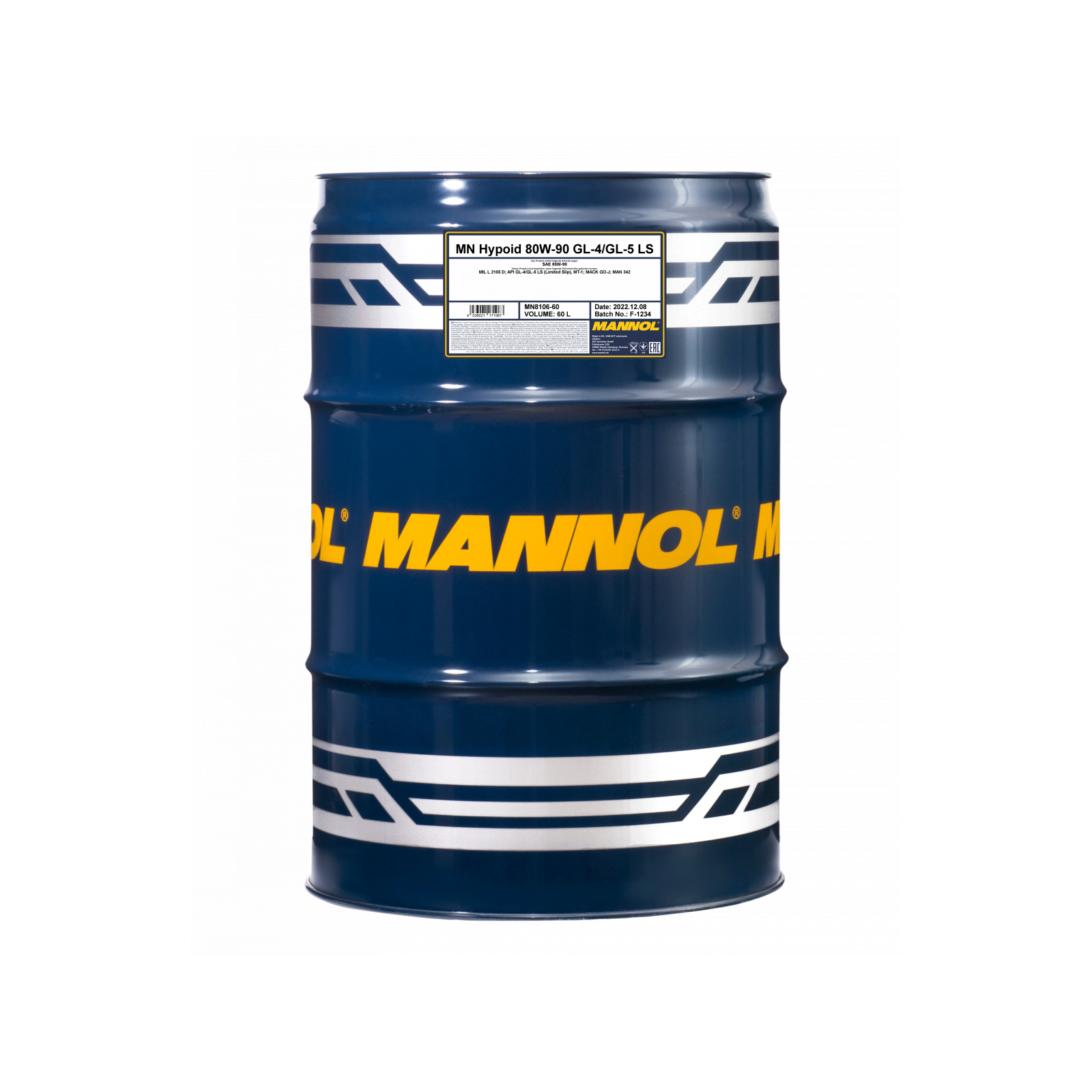 Трансмиссионное масло Mannol HYPOID GETRIEBEOEL 60л Metal 80W-90 (MN8106-60)