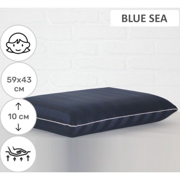 Подушка MirSon ортопедическая №6069 Noble stripe Blue sea WoMen 59х43х10 (2200003262230) изображение 2