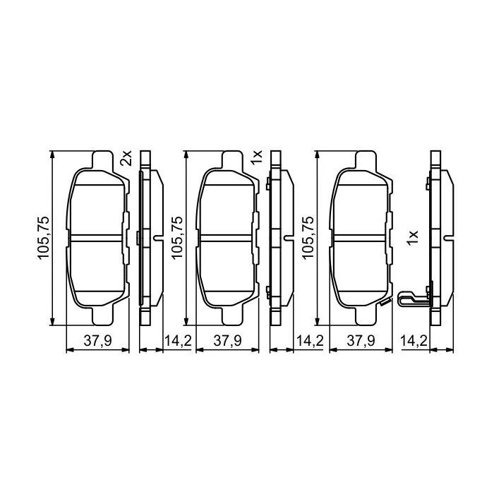 Тормозные колодки Bosch 0986494861