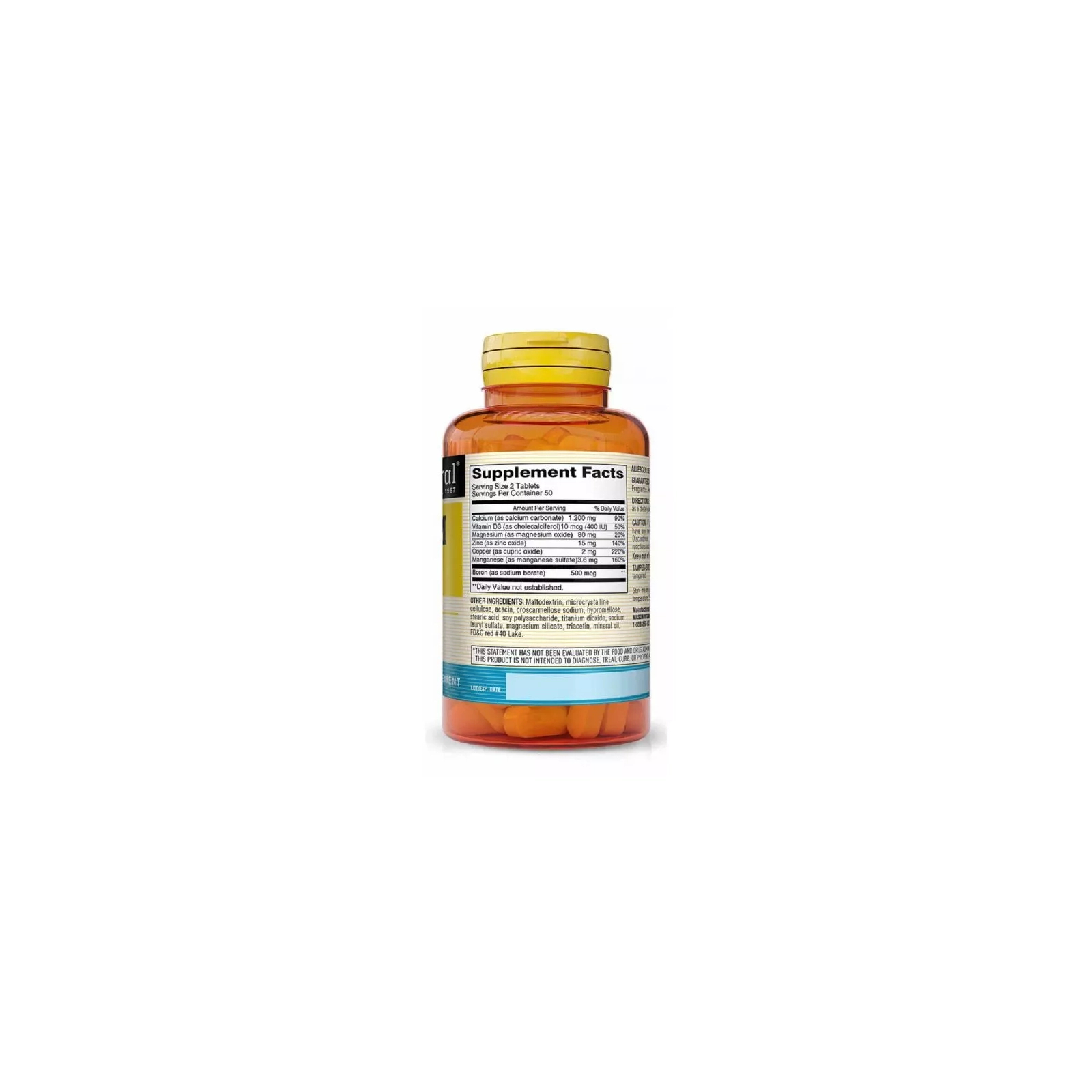 Витаминно-минеральный комплекс Mason Natural Кальций 600 мг + витамин D3 с минералами, Calcium 600 mg + Vitamin D3 Plu (MAV13021) изображение 2