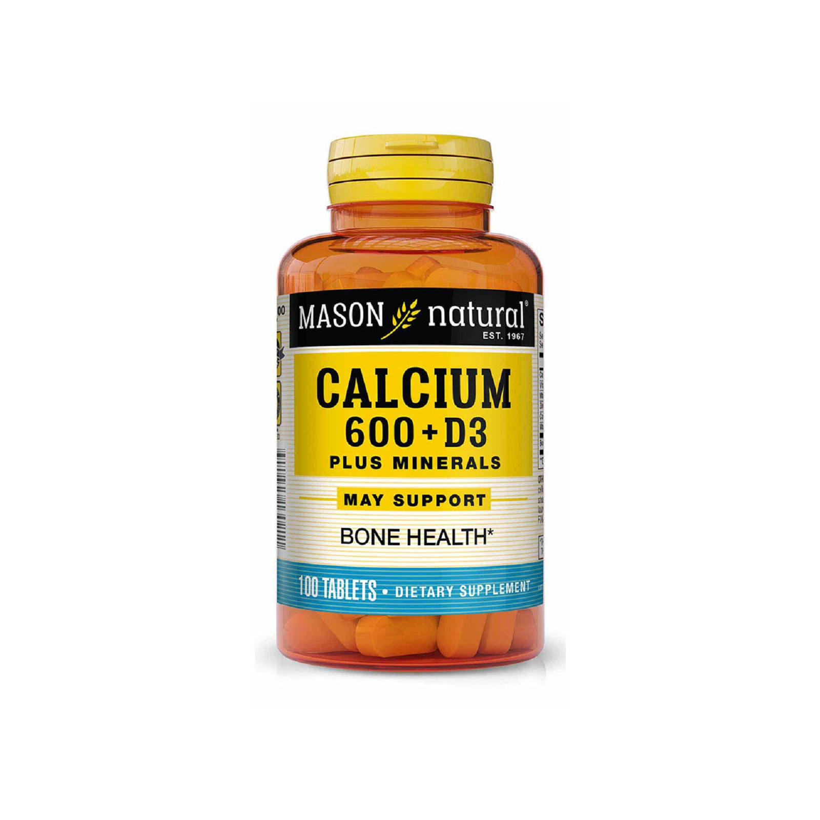 Витаминно-минеральный комплекс Mason Natural Кальций 600 мг + витамин D3 с минералами, Calcium 600 mg + Vitamin D3 Plu (MAV13021)