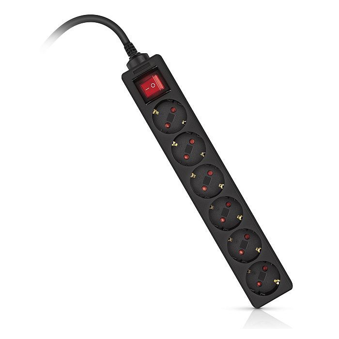 Мережевий фільтр живлення REAL-EL RS-6 Protect M 5m, black (EL122300036) зображення 10