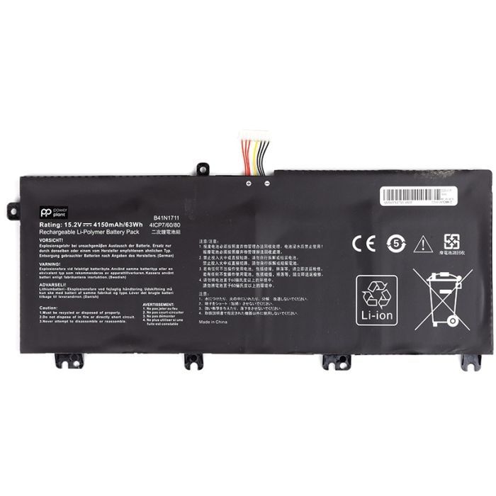 Аккумулятор для ноутбука ASUS B41N1711-4S1P 15.2V 4150mAh PowerPlant (NB431670)