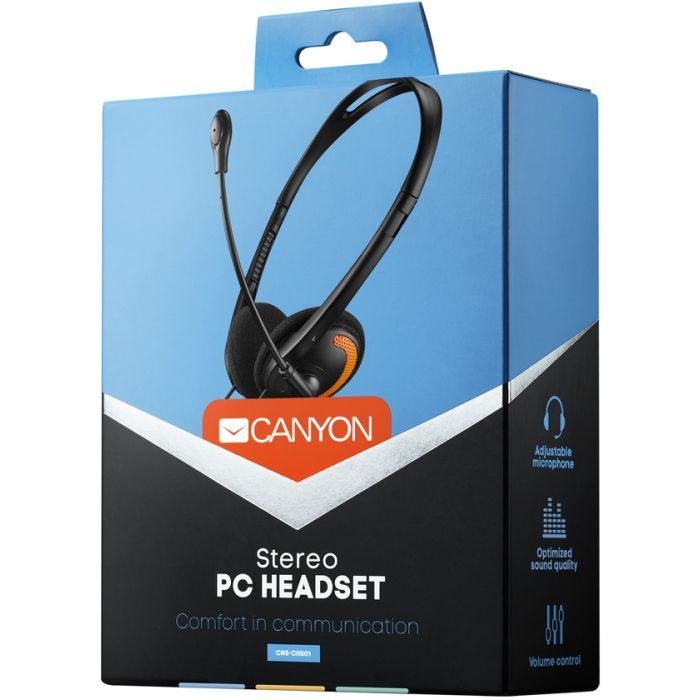 Наушники Canyon HS-01 Black-Orange (CNS-CHS01BO) изображение 3