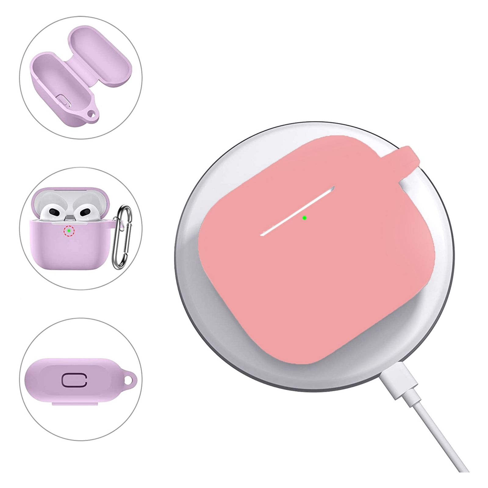 Чохол для навушників BeCover Silicon для Apple AirPods (3nd Gen) Grapefruit-Pink (707231) зображення 4