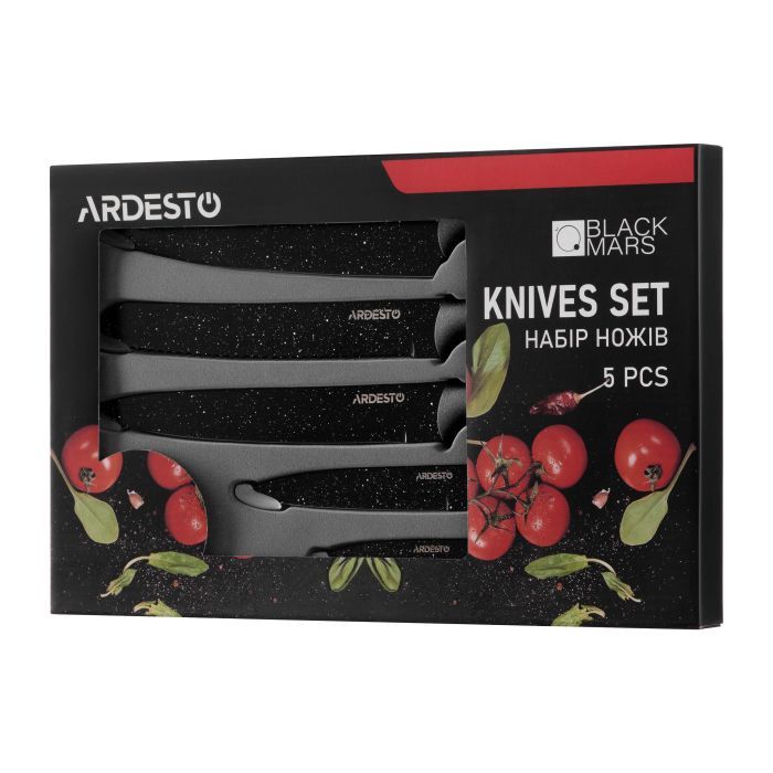 Набір ножів Ardesto Black Mars 5 шт Black (AR2105BR) зображення 10