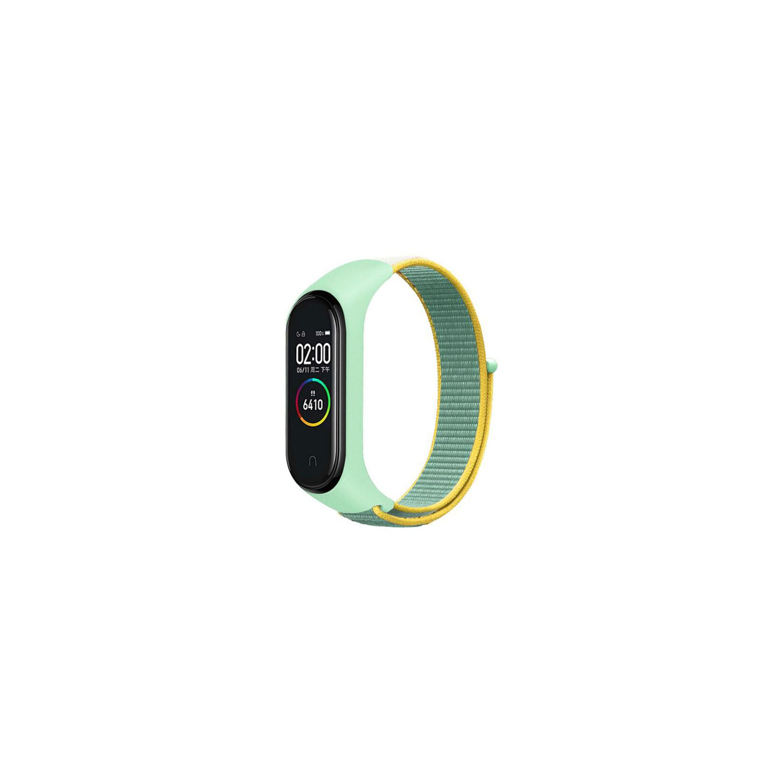 Ремінець до фітнес браслета BeCover Nylon Style для Xiaomi Mi Smart Band 7 Green-Yellow (707660)