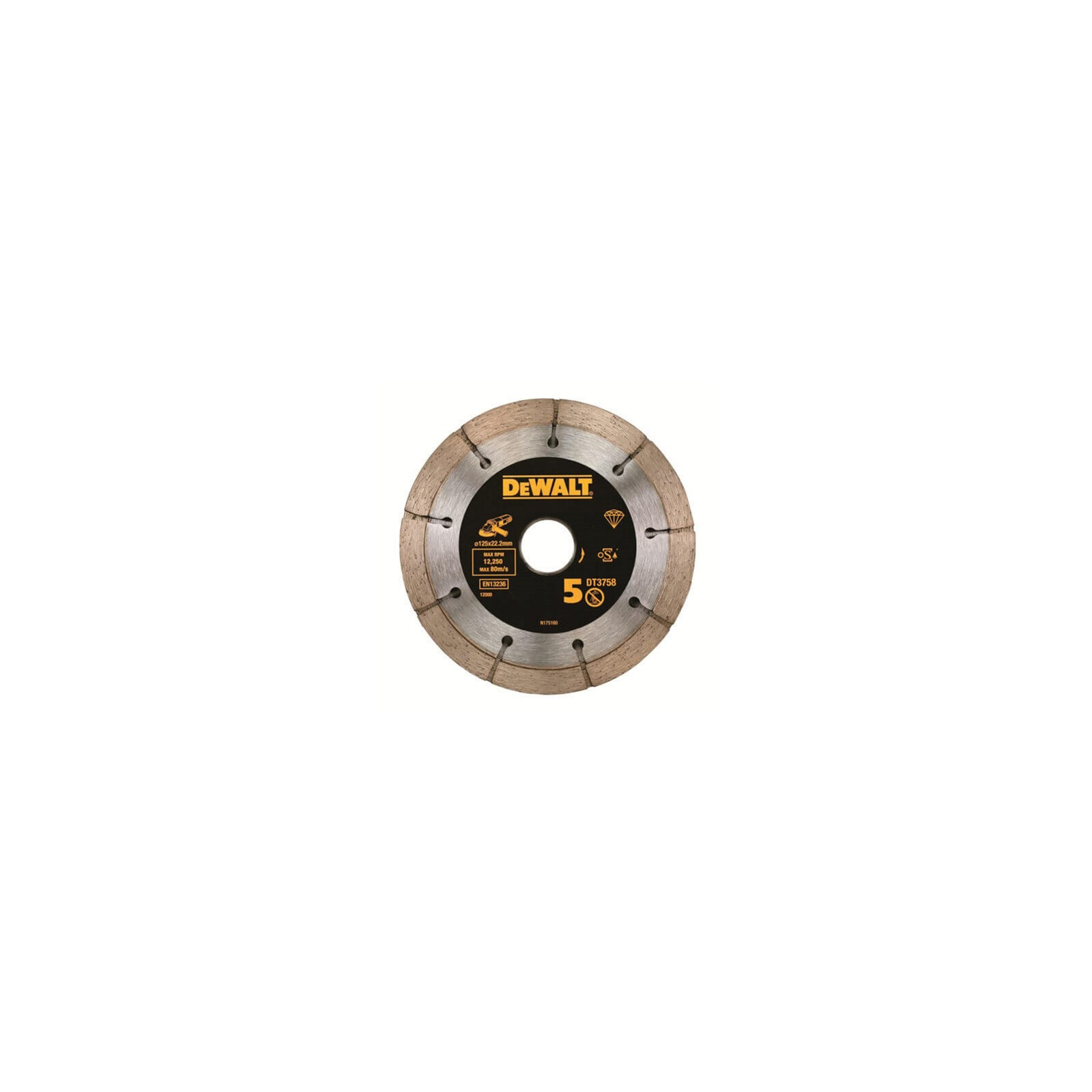 Диск пильний DeWALT алмазний здвоєний бетон/цегла/штукатурка, 125x6.3х22.2 мм (DT3758)