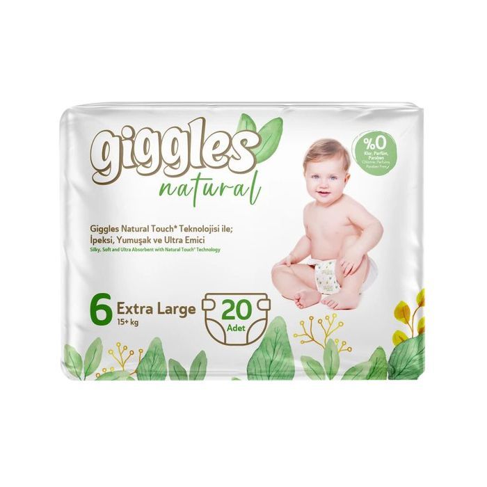 Подгузники Giggles Natural 6 Extra Large 15+ кг 20 шт (8680131206421)