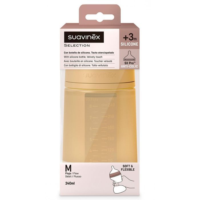 Бутылочка для кормления Suavinex Colour Essence силиконовая, медленный поток, 240 мл. (308072) изображение 3
