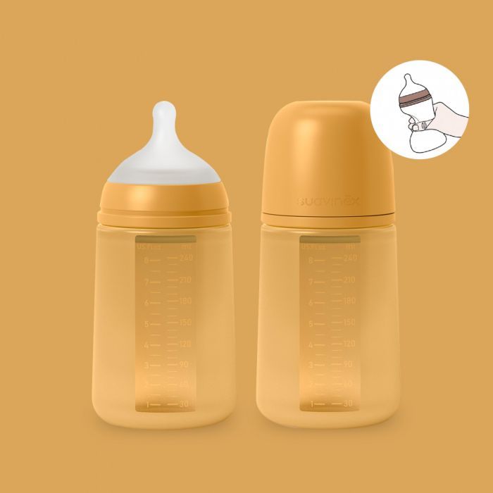 Бутылочка для кормления Suavinex Colour Essence силиконовая, медленный поток, 240 мл. (308072) изображение 4