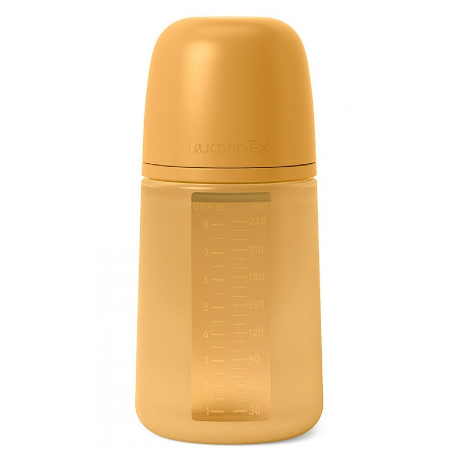 Пляшечка для годування Suavinex Colour Essence силіконова, повільний потік,240 мл, мустард (308069)