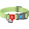 Нашийник для тварин WAUDOG Re-cotton з QR паспортом світловідбивний Ш 15 мм Д 25-35 см салатовий (02865)
