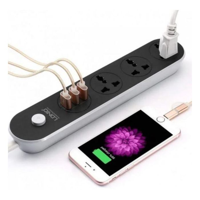 Сетевой фильтр питания LDNIO SC3301, 3 роз+3USB (SC3301) изображение 5