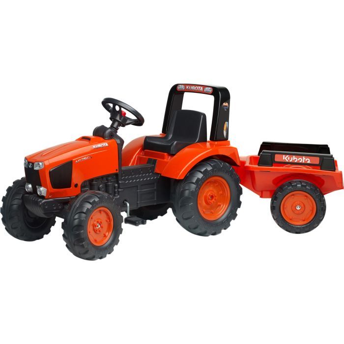 Веломобиль Falk KUBOTA трактор с прицепом, оранжевый. (2060AB)