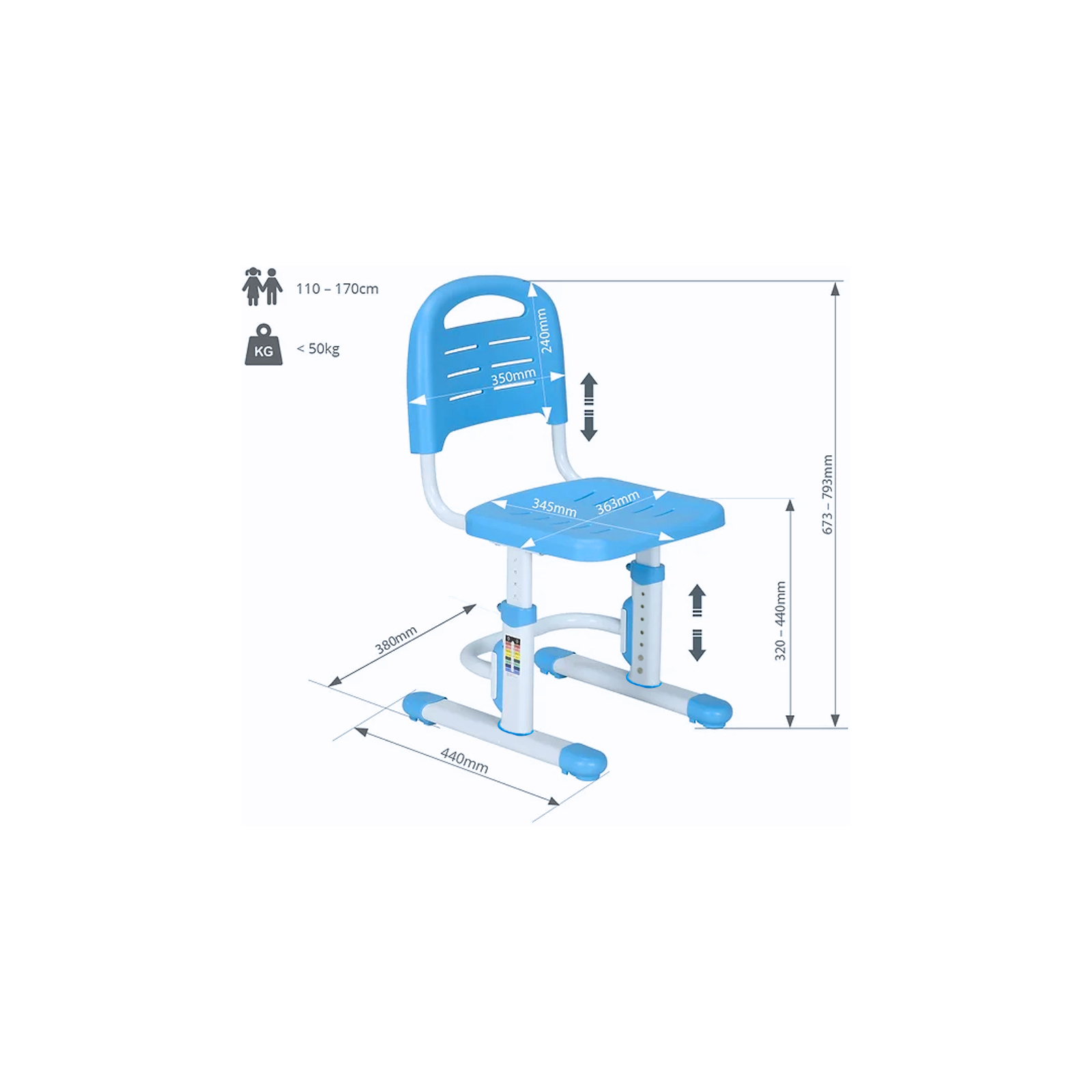 Школьный стул FunDesk SST3LS Blue изображение 4