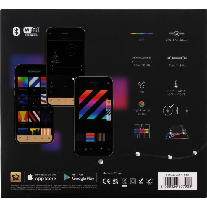 Гірлянда Twinkly Smart LED Dots Lights RGB 200 Gen II, IP44, 10м, прозорий (TWD200STP-BEU) зображення 5