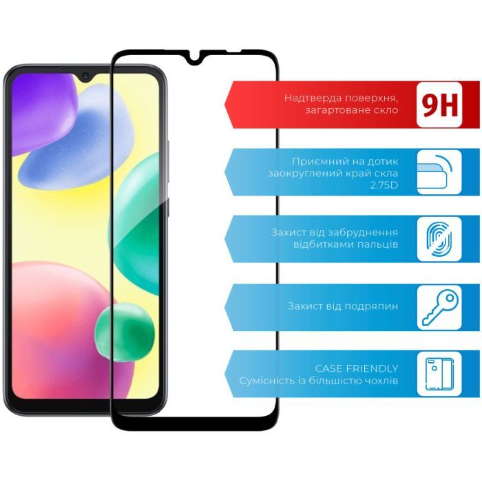 Стекло защитное ACCLAB Full Glue Xiaomi Redmi 10A (1283126537783) изображение 3
