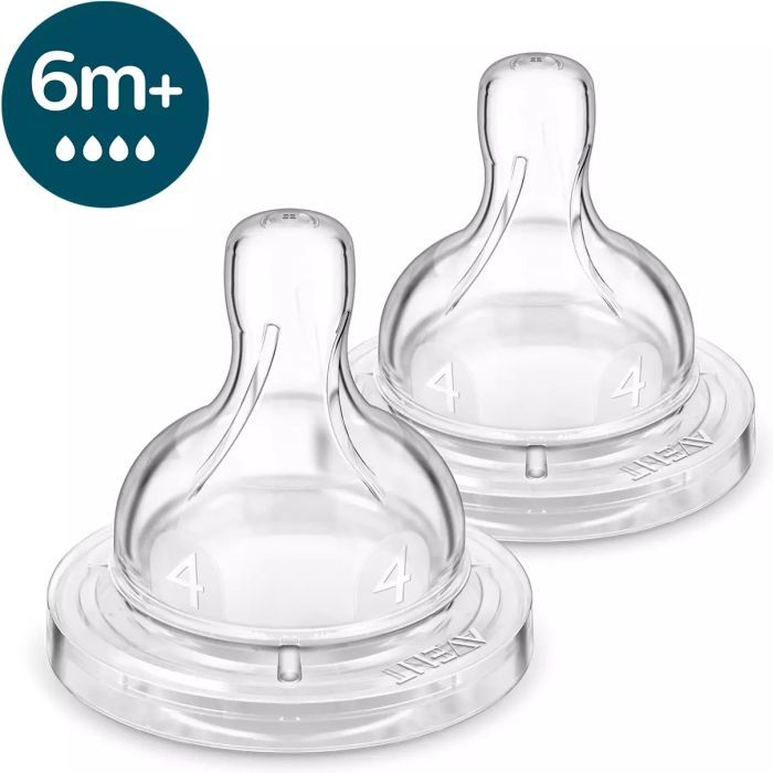 Соска Philips AVENT Анти-Колік, швидкий потік, від 6 міс. 2 шт (SCY764/02)