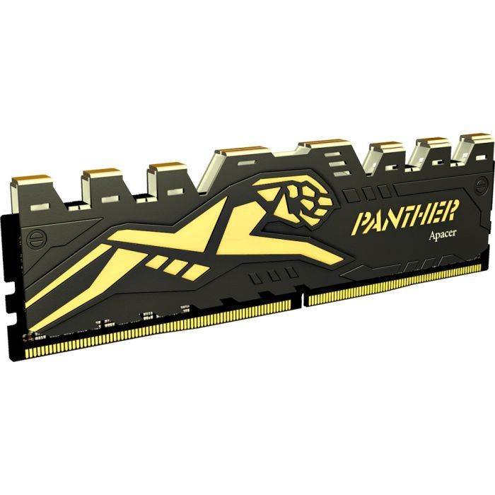 Модуль памяти для компьютера DDR4 8GB 3200 MHz Panther Black/Gold Apacer (AH4U08G32C28Y7GAA-1) изображение 2