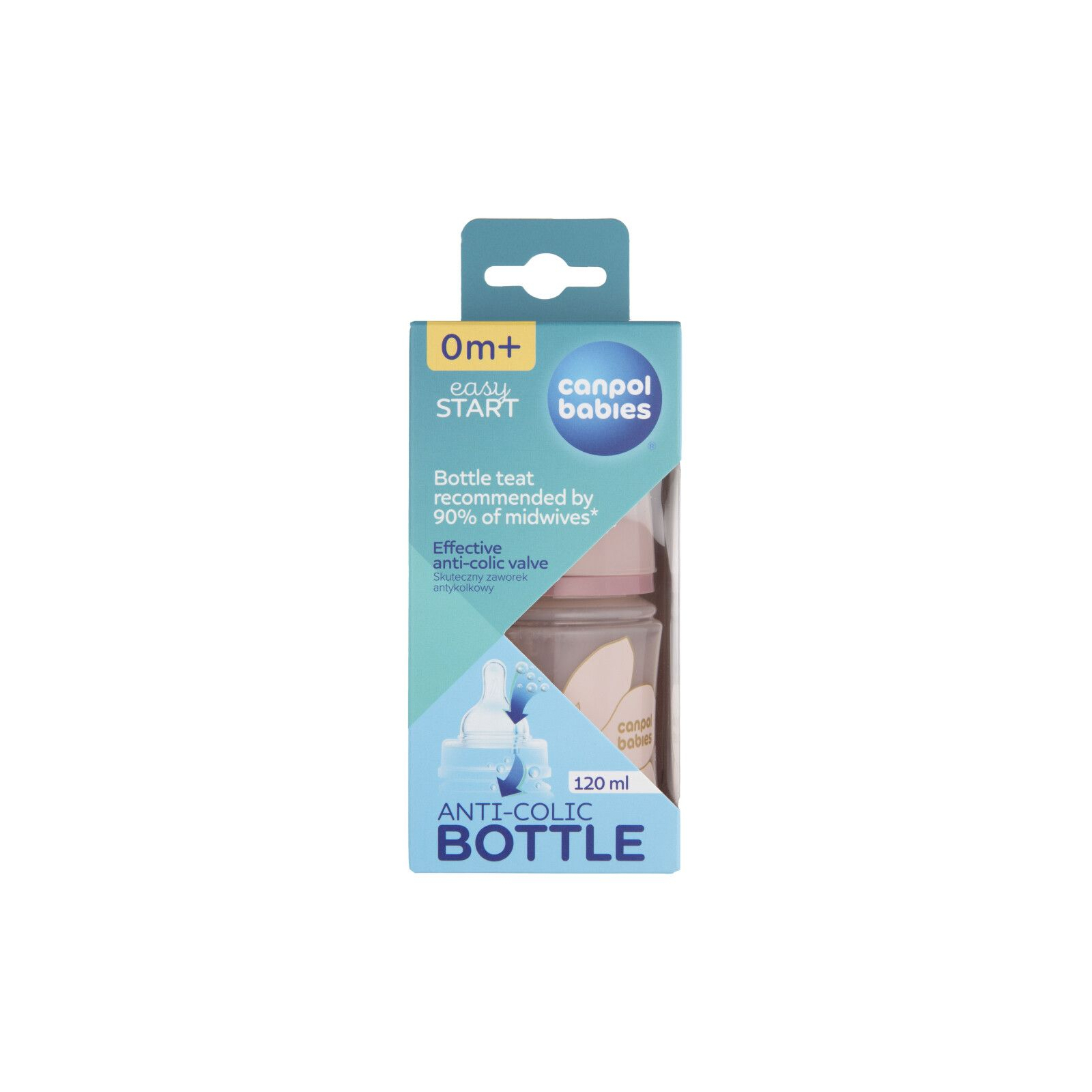 Пляшечка для годування Canpol babies Easystart GOLD 240 мл антикол. з широк, блакитна (35/240_blu) зображення 4