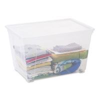 Контейнер для хранения DEA home Easy прямоугольный на колесах Прозрачный 46 л (20081) изображение 2