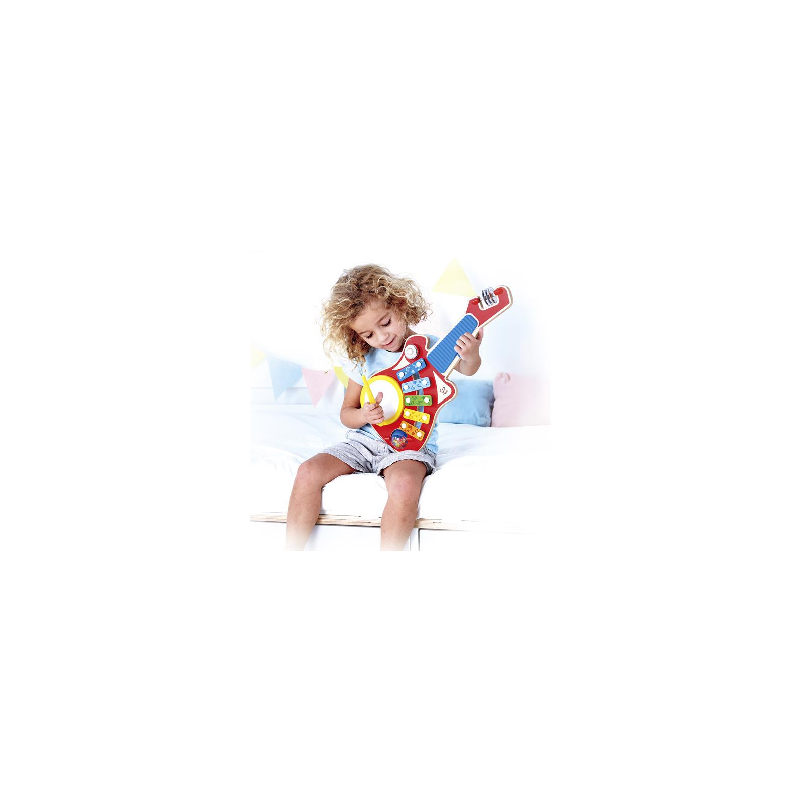 Музична іграшка Hape Дитяча гітара Міні-оркестр 6 в 1 (E0335) зображення 8