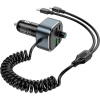 Зарядное устройство HOCO E74 FM transmitter with cable 2xUSB Metal Gray (6931474789099) изображение 4