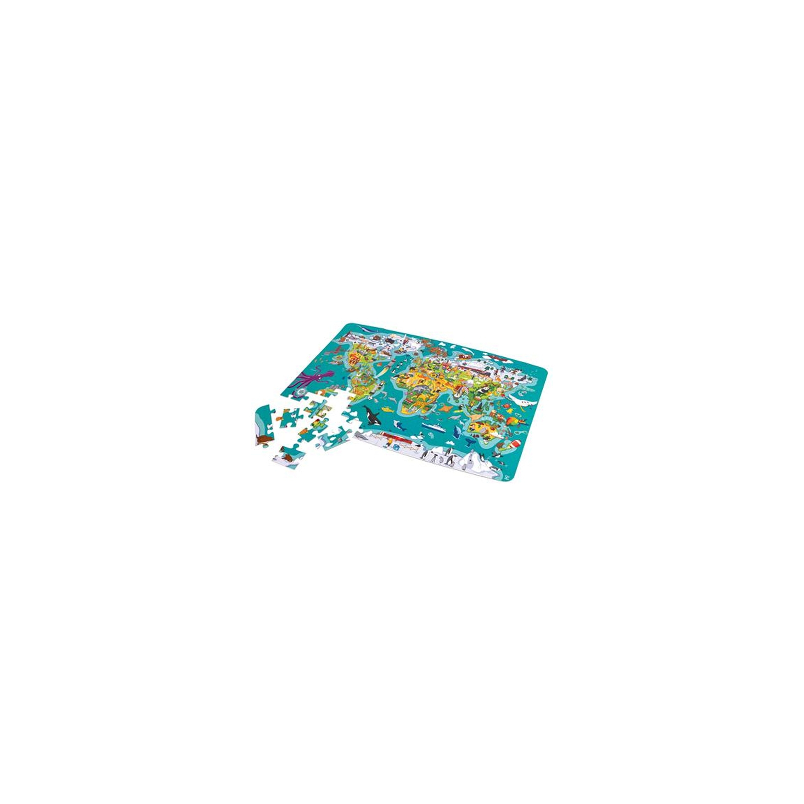 Пазл Hape гра Карта світу 105 елементів (E1626) зображення 2